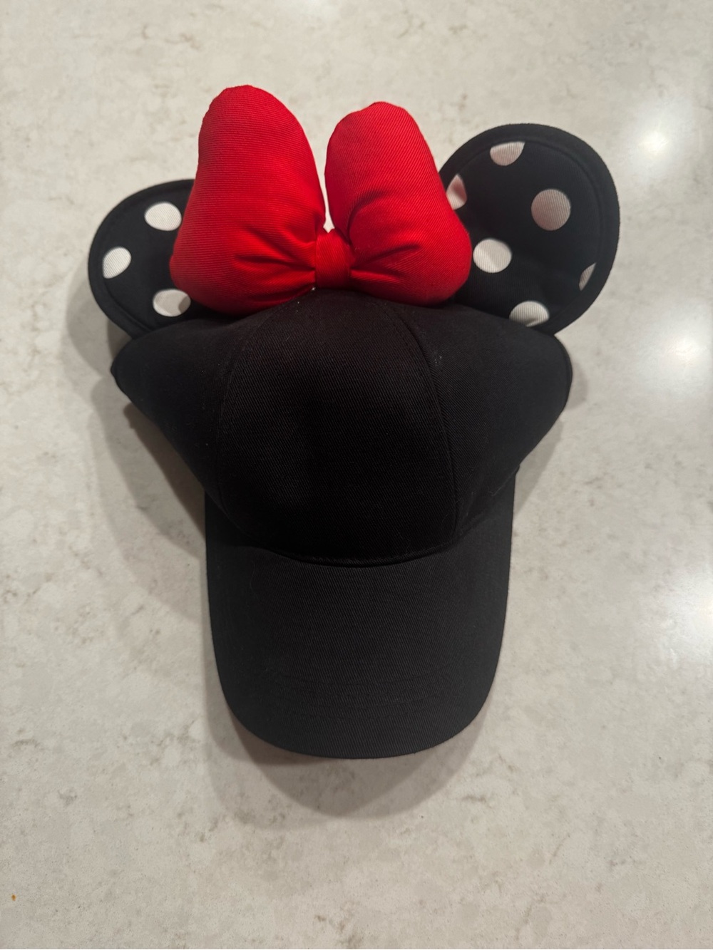 Disney Black Minnie Baseball Cap with Red Bow and Polka Dot Ears